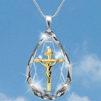Ogrlica od srebra za žene djevojke, srebrni prekrižjski privjesak, religijski kršćanski nakit