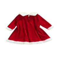 Seyurigaoka Kids Christrish haljina Coral Fleece Peter Pan Pan Skrova rukava