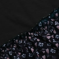 Scyoekwg ženski batwing rukave šifonske košulje Trendy Crewneck Lagan leopard patchwork print casual