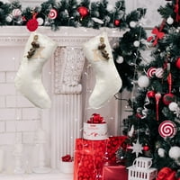 Clearsance YoHome Božićne čarape Santa Claus Candy Socks Bag božićno drvce Viseće ukras Poklon slova Dekoracija Viseća dekoracija Božićna dekoracija L