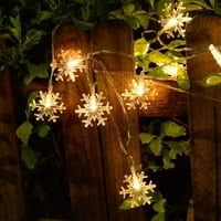 25ft 50LED Snowflake Fairy Svjetla sa režimima svjetla Daljinski upravljač, LED svjetla za snježne pahulje u obliku pahuljica za božićnu, zabavu, vjenčanje, nova godina, vrtni dekor