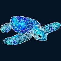 Vodenokolor morska kornjača - Blues Boys Mornary Blue Grafički grafički tee - Dizajn od strane ljudi