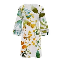 Haljine HHEI_K za žene Ženski modni temperament Elegantni svježi cvjetni tiskani sruševi s V-izrezom mini haljina