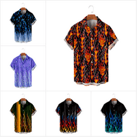 Havajske majice za muškarce i dječake Modni plamen Ispis casual kratkih rukava Novost na havajskim majicama