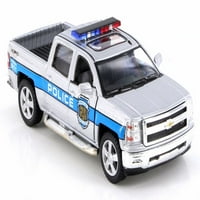 Chevy Silverado Policijsko preuzimanje, Srebrna - Kinsmart KT5381DPR - Scale Model Model Toy Car