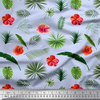 Soimoi pamučna ducka tkanina cvjetna i lišće tropsko otisak šivaći tkaninu širok