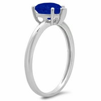 2.0ct srce simulirano plavi safir 18k bijeli zlatni godišnjički zaručnički prsten veličine 9