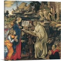 Pojava Djevice do Svetog Bernarda Canvas Art Print Filippo Lippi - Veličina: 26 26