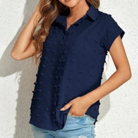 Fattazi bluze za žene casual ženska modna casual ljetna šifonska labava kratka rukava majica