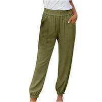 Teretne pantalone za žene na klirensu modne žene plus veličine crtača Ležerne prilike solidne elastične
