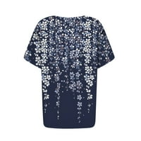 Feterrnal žensko dugme dole modne ležerne vintage print kratkih rukava majica bluza Žene Ljetne vrhove