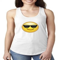 - Ženski trkački rezervoar Top - Emoji sa sunčanim naočalima