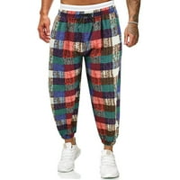 Prodaje za prodaju muškog priključka za putničke patchwork posteljine duge pantalone koji rade joggers