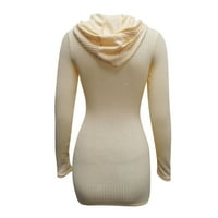 Mini haljine za ženske dugih rukava s dugim rukavima sa džemper
