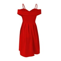 Ženske haljine Halter Puni mini kratka casual ljetna haljina bez rukava crvena xl