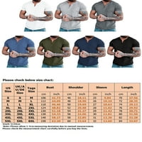 Capreze Muška košulja V izrez Ljetni vrhovi Solid Boja mišića Majica Casual Bluza Short rukav Basic