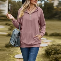 Ifshaion ženska dukserica sa kapuljačom labava fit pola zip košulja pulover nacrtač pulone boje casual