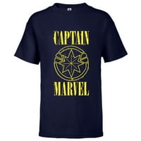 Marvel kapetan Marvel 90S logo - majica kratkih rukava za djecu - prilagođena-atletska mornarica