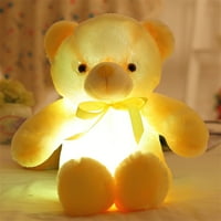 Sutnice crtane medvjed pliša lutka s šarenim LED svjetlom, mekom punjene igračke idealne poklone za božićni rođendan