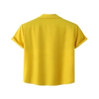 Beiwei Muškarci Regularni gumb za majicu Okrenite košulju za ovratnik Ljetna mens rever vrat Radni tee