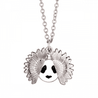 Outline Panda Like Art Deco modni suncokret ogrlica Privjesak s metalima Nakit