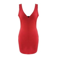 Haljina Moda New Benchmark Himeway Ženska moda Deep V-izrez Seksi paket HIP haljina Halter Backless Open haljina crvena m