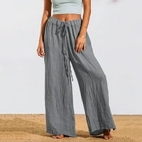 Lilgiuy ženske ležerne čvrste hlače Udobne elastične ležerne duge hlače za ribolov na otvorenom