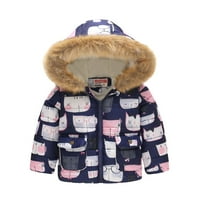 Dječji kaput slatka odjeća Dječji kaput zimska jakna za bebe Djevojke s kapuljačom otisci male trake
