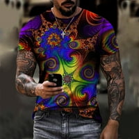 Muške modne majice kratkih rukava smiješna 3D digitalni ispis Crew Center Henley bluza Osnovni praznici