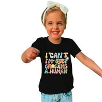 Odeerbi Toddler T-majice Dječji dječaci Djevojke Pamučna majica Baby Solid Color Print Usredni kratki