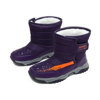 Dječaci Djevojke Zimske cipele Udobne čizme za snijeg Neklizajuće plišane cipele cipele Purple 2,5Y