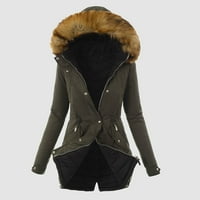 Dabuliu Women Dnevno plus veličina zimski kaput rever ovratnik dugih rukava Vintage zgušnjavani kaputirski