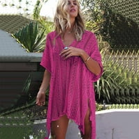 Kupaći pokrivač za žene Ljeto udubljeno seethrough crochet plaža Poklopac kupaćih kupaćih kupaćih