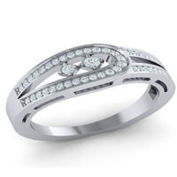 Originalna 0,5CTW okrugli rez dijamantski ženski stilizirani vjenčani prsten za svadbeni gh, čvrstih