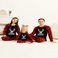 Holiday Božić Porodica Pajamas Podudaranje set dugih rukava Moose Xmas PLAID PJS Striped PJS za parove i djecu za spavanje za bebe