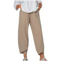 Lolmot Flowy Hlače za žene Plus size Ženske elastične struke Čvrsti hlače Koželjene pantalone sa džepovima