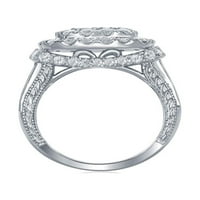 14k bijeli zlatni princezo dijamantni prsten za vjenčanje za venčanje 3- CTTW