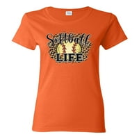Softball Life životinjski ispis djevojka sportska ženska grafička majica, narandžasta, 3x-velika