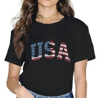 Američka zastava nevoljenu ženu modni kratki rukav casual okrugli vrat patriotske poklone majice