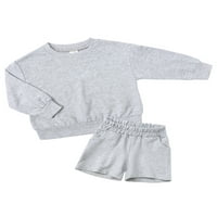 Rejlun Boys Ljeto odijelo Podešače vrata izrezalice Skraćene košulje u boji + hlače labave odjeće Elastični