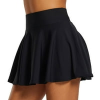 Suknje za ženske teniske haljine ženske visokog struka teniske suknje na plišane skice suknje za žene sa džepom za kratke hlače crna haljina XL