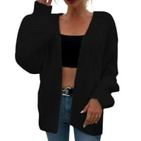 PIMFYLM Womens Cardigan džemperi Ženske lagane kardigan lagana crna jedna veličina