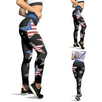 Ociviesr Boja Žene Patriotske trke za trčanje Američke hlače Pilates Prilagođena zastava za jogu USA