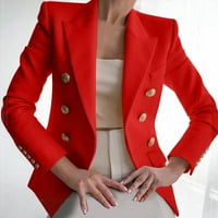 TAWOP ženske bluže i jakne za odijevanje Elegantni poslovni uredski radovi Ženska dama Solid gumb odijelo jakna kaput crvena 4