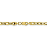 14k žuto zlato polučvrsti dijamantni rezan lanac kabela otvorenog veza