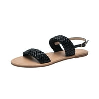 Žene ljetne sandale s klizanjem na casual cipelama pletenica ravne sandale lagane dame plaže bez klizanja