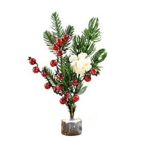 Veki Mini božićni ukras stolni ukras stabla stolno stopice bobice grabine za uredske stolove nalik na
