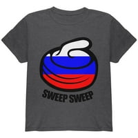 Zimska sportska zastava Curling Sweep Sweep Rusija Omladinska majica