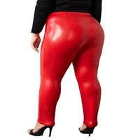 Partne solidne mršave hlače crvene plus veličine