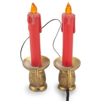 Crvena kapljica svijećnjaka osvijetljena smola ukrasna stolna figurica 2